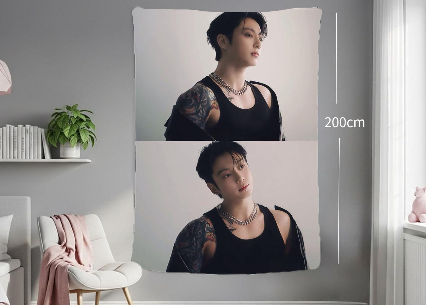 Jungkook Hanging Tapestry | Bantan Boys | Personalized Wall Art | Polyester Fabric | Ship Flag Banner