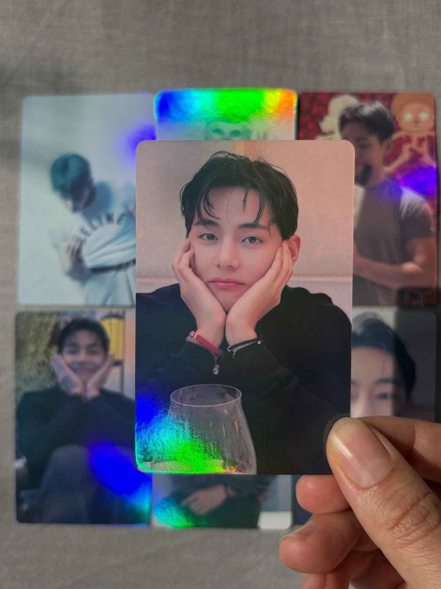 Taehyung 55pc Holographic lomo cards Kpop fan made photocards BTS gift for ARMY