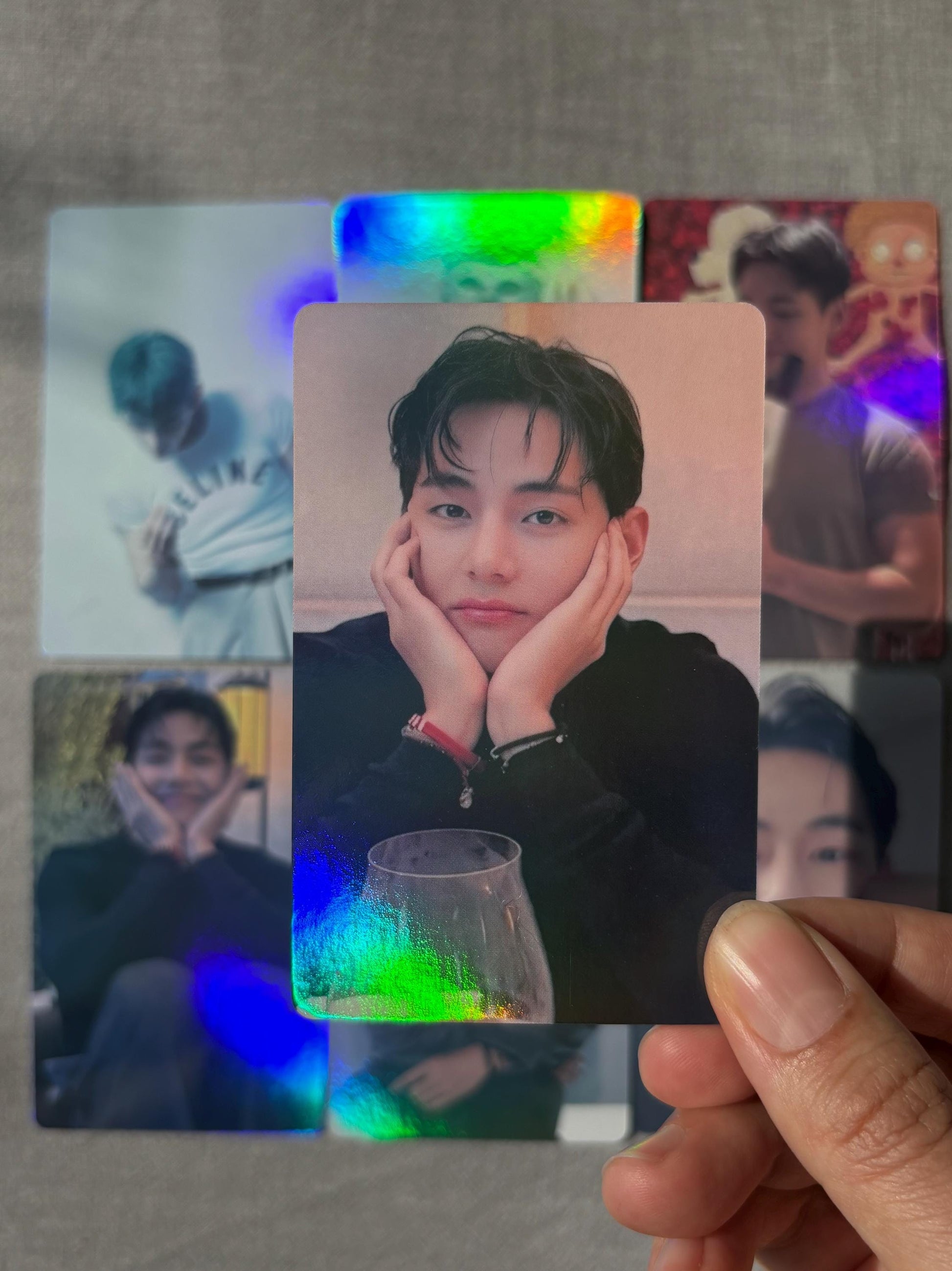 Taehyung 55pc Holographic lomo cards Kpop fan made photocards BTS gift for ARMY
