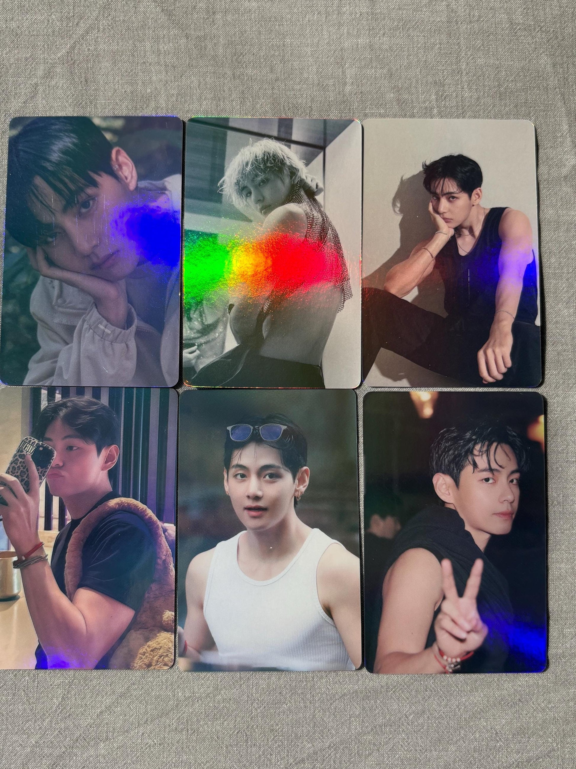 Taehyung 55pc Holographic lomo cards Kpop fan made photocards BTS gift for ARMY