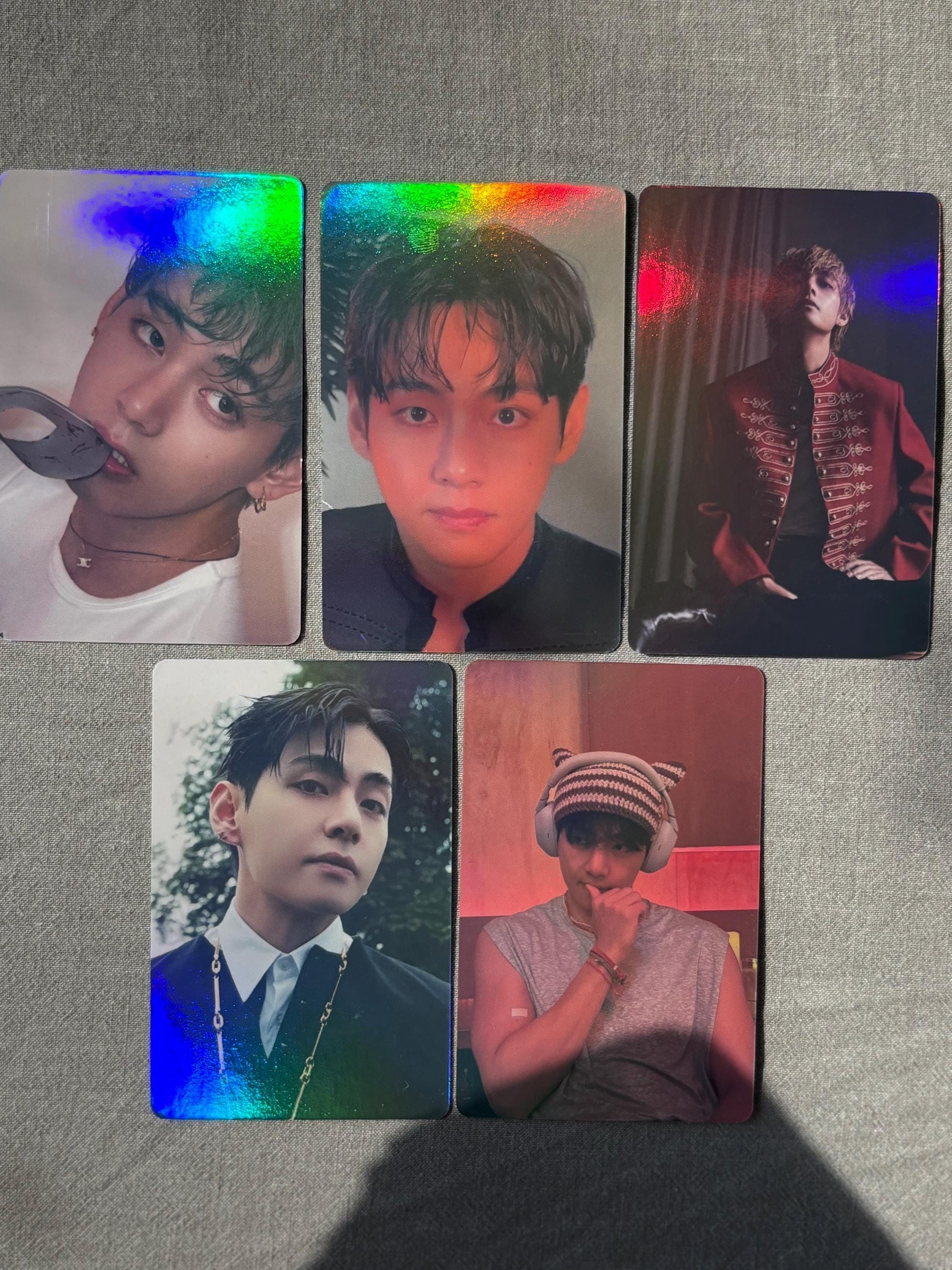 Taehyung 55pc Holographic lomo cards Kpop fan made photocards BTS gift for ARMY