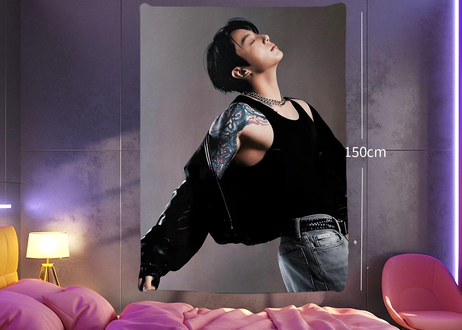 Jungkook Hanging Tapestry | Bantan Boys | Personalized Wall Art | Polyester Fabric | Ship Flag Banner