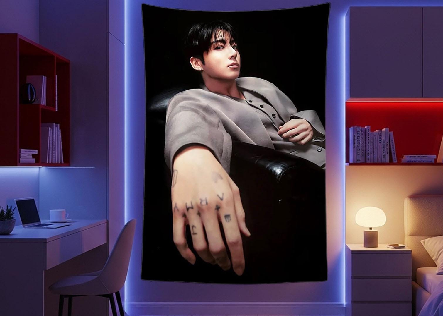 Jungkook Hanging Tapestry | Bantan Boys | Personalized Wall Art | Polyester Fabric | Ship Flag Banner