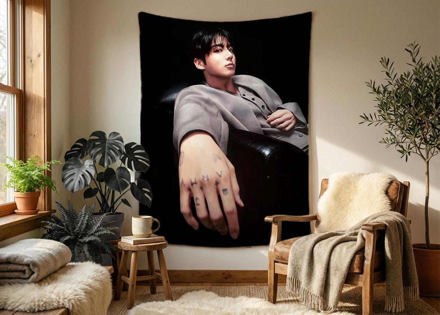 Jungkook Hanging Tapestry | Bantan Boys | Personalized Wall Art | Polyester Fabric | Ship Flag Banner