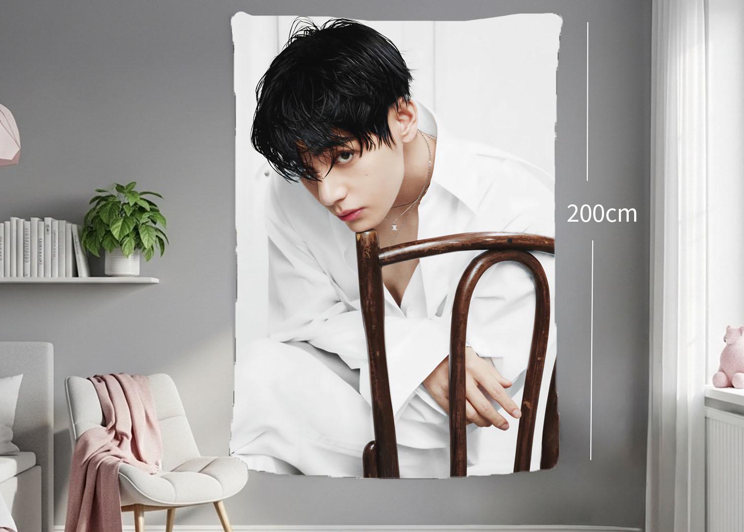 TaeHyung Hanging Tapestry | Bangtan Boys | Personalized Wall Art | Polyester Fabric | Ship Flag Banner