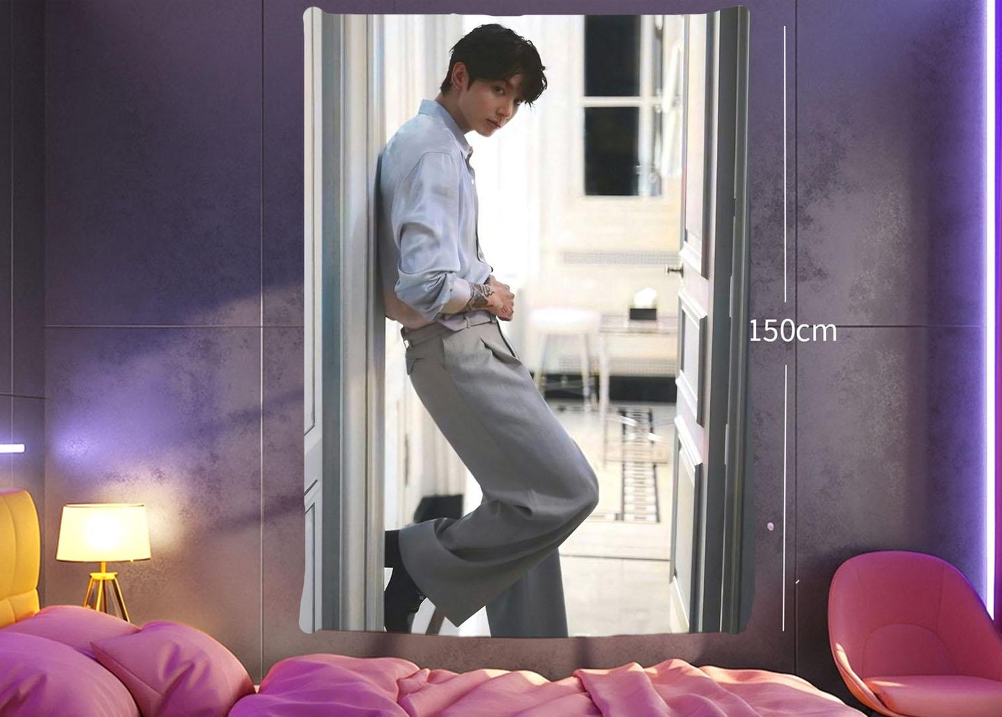 Jungkook Hanging Tapestry | Bantan Boys | Personalized Wall Art | Polyester Fabric | Ship Flag Banner