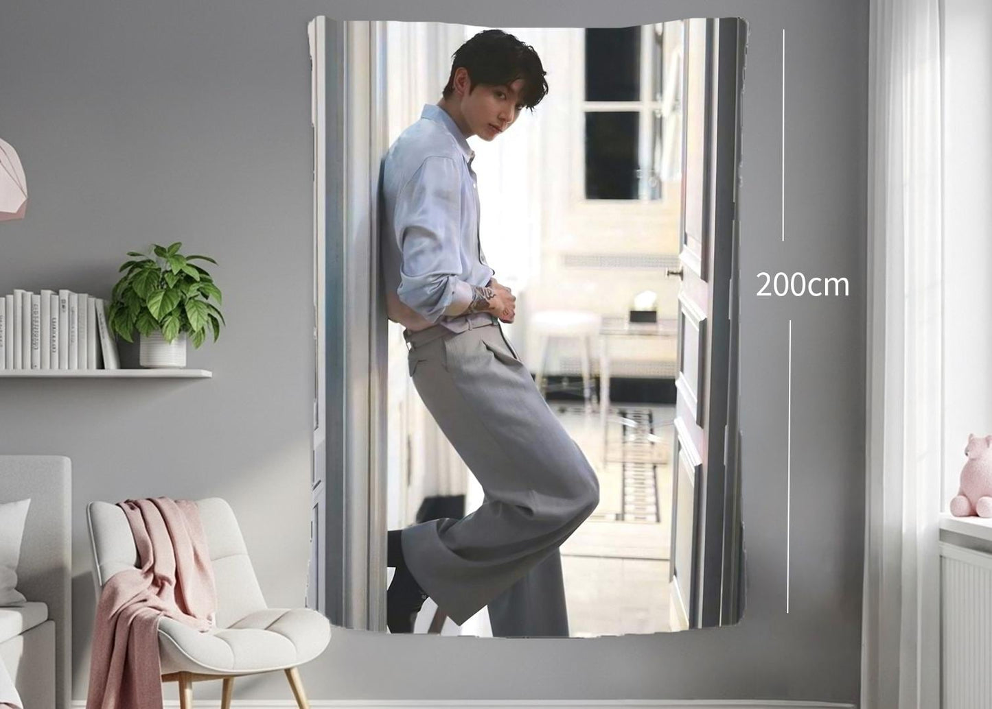 Jungkook Hanging Tapestry | Bantan Boys | Personalized Wall Art | Polyester Fabric | Ship Flag Banner