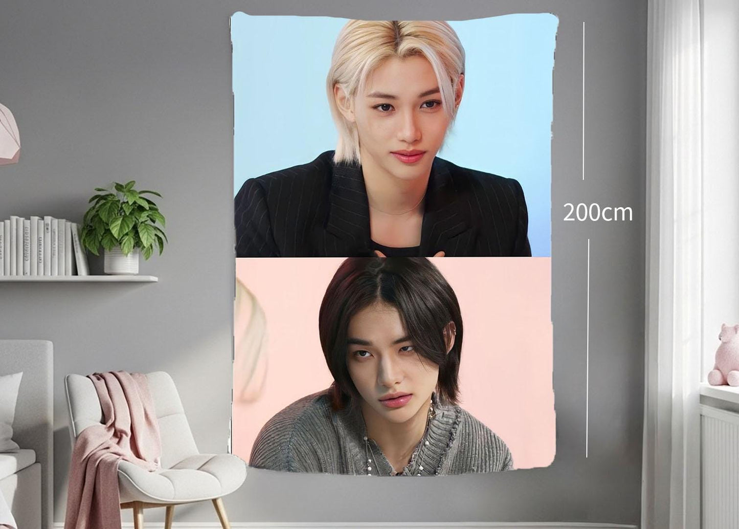 Hyunlixe Hanging Tapestry | Stray Kids | Personalized Wall Art | Polyester Fabric | Ship Flag Banner