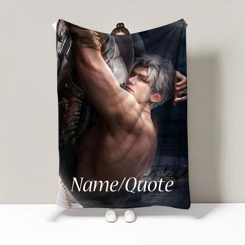 Sylus Flannel Blanket Personalized | Custom Name Text | Soft Polyester Fleece| Sofa Bed Cozy Gift | 5 Sizes