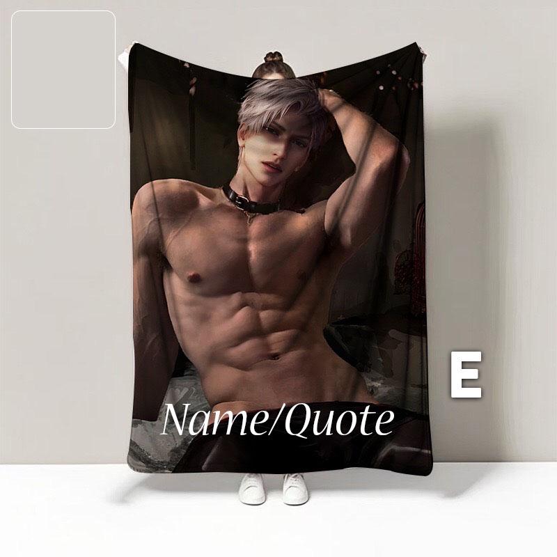 Sylus Flannel Blanket Personalized | Custom Name Text | Soft Polyester Fleece| Sofa Bed Cozy Gift | 5 Sizes