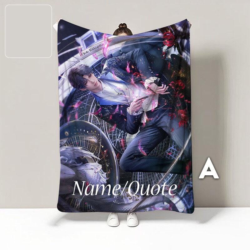 Rafayel Flannel Blanket Personalized | Custom Name Text | Soft Polyester Fleece| Sofa Bed Cozy Gift | 5 Sizes