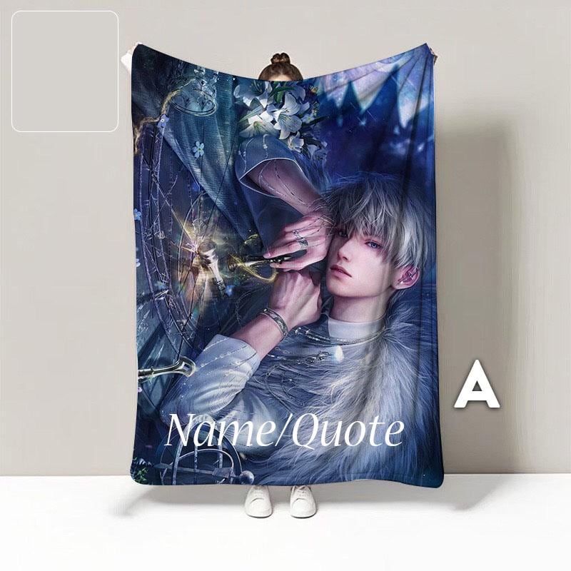 Xavier Flannel Fleece Blanket | Custom Name, Photo Gift | Love and Deepspace