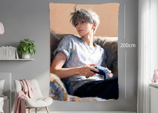 Xavier Tapestry | Love and Deepspace Fabric Wall Art | Textile Poster