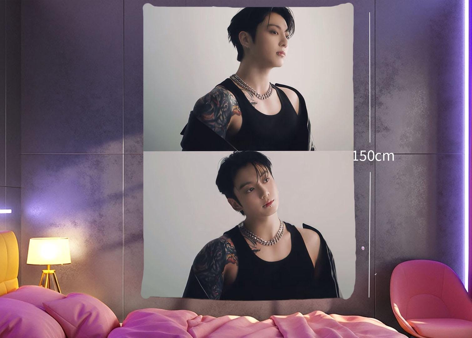 Jungkook Hanging Tapestry | Bantan Boys | Personalized Wall Art | Polyester Fabric | Ship Flag Banner