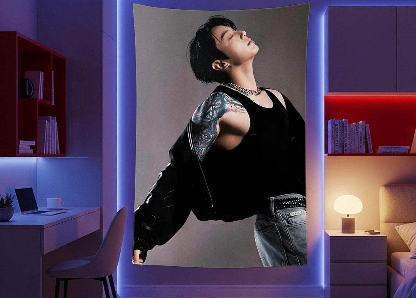 Jungkook Hanging Tapestry | Bantan Boys | Personalized Wall Art | Polyester Fabric | Ship Flag Banner