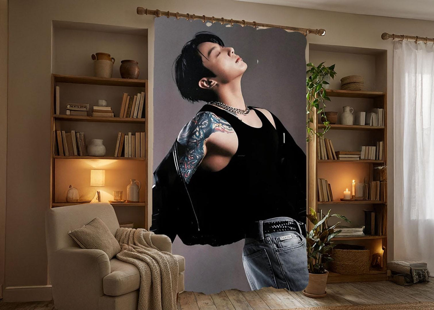 Jungkook Hanging Tapestry | Bantan Boys | Personalized Wall Art | Polyester Fabric | Ship Flag Banner