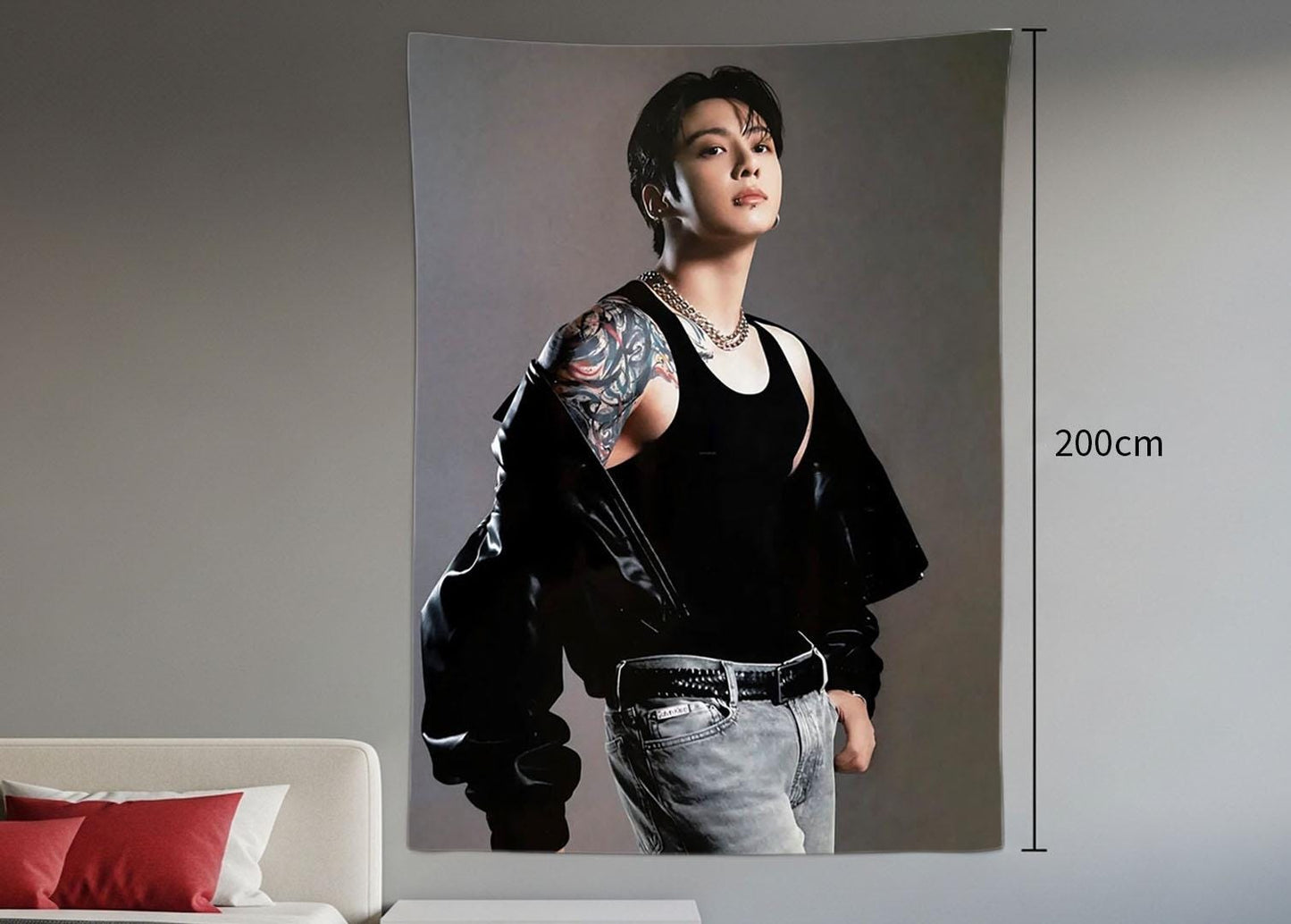 Jungkook Hanging Tapestry | Bantan Boys | Personalized Wall Art | Polyester Fabric | Ship Flag Banner