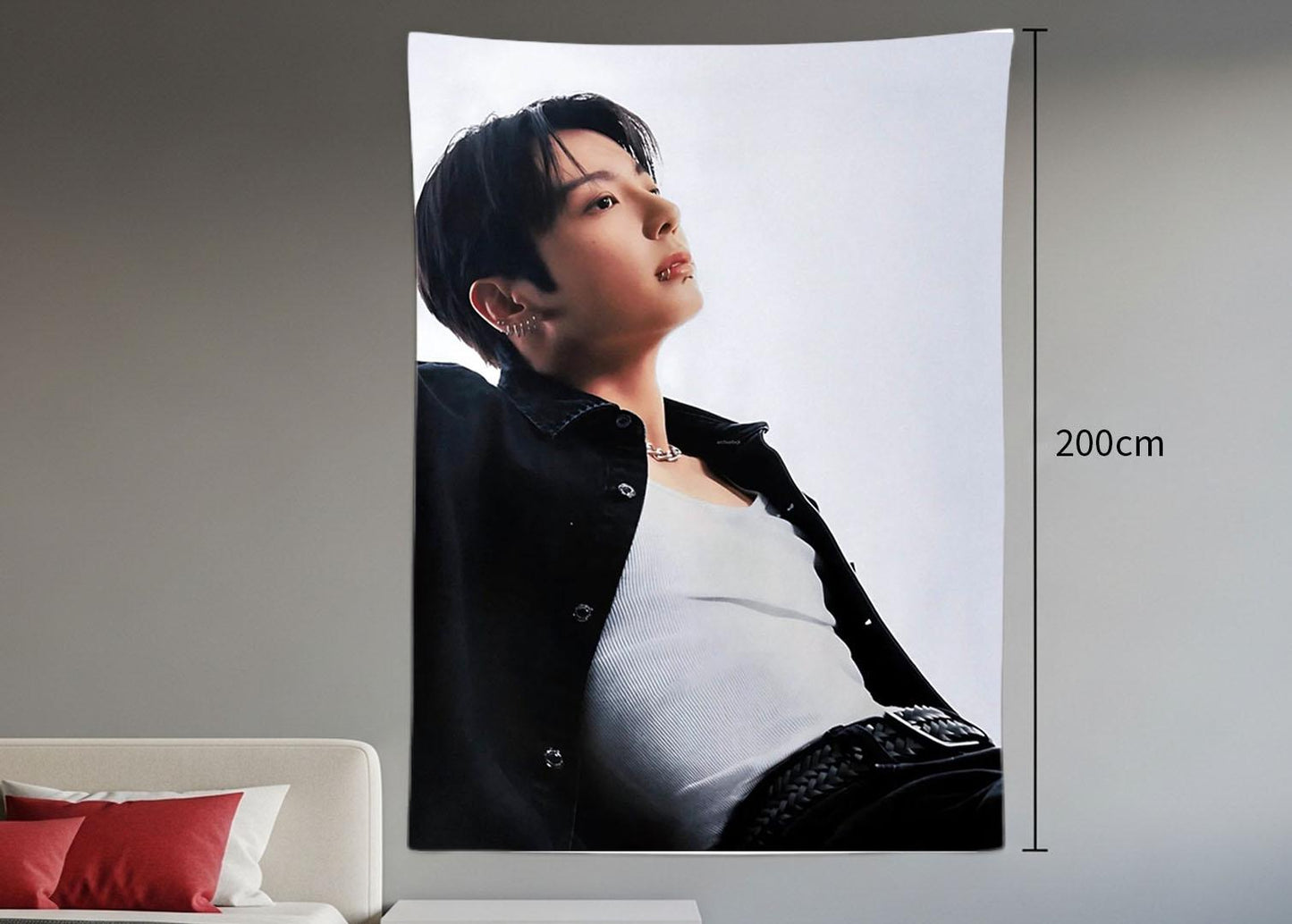 Jungkook Hanging Tapestry | Bantan Boys | Personalized Wall Art | Polyester Fabric | Ship Flag Banner