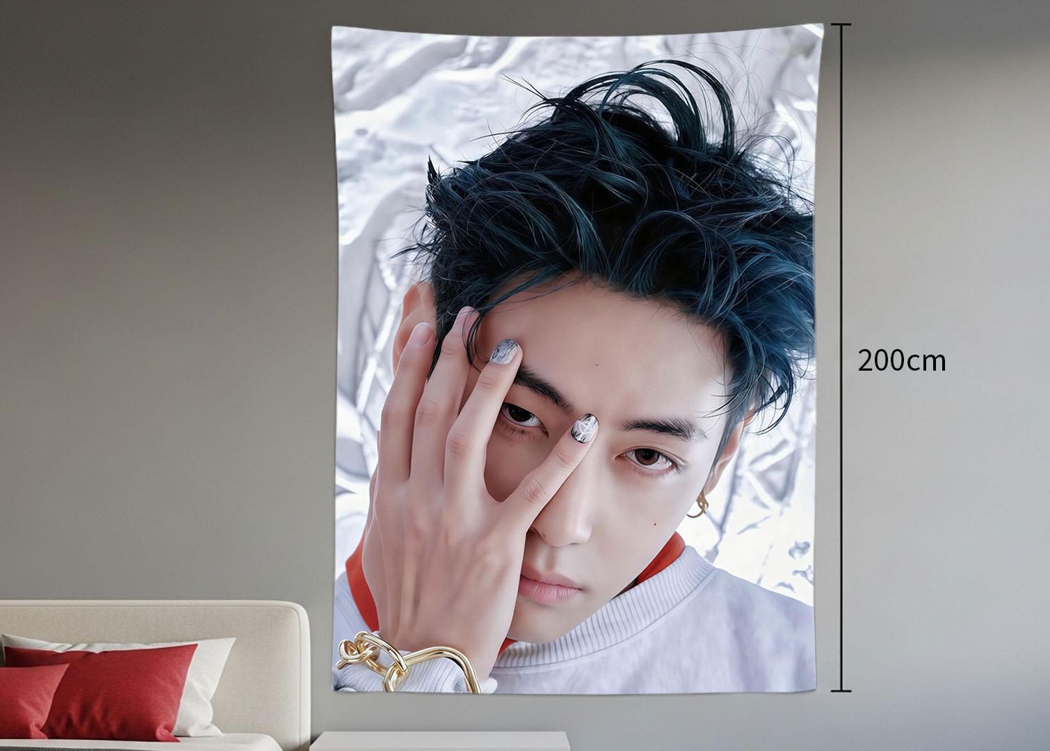 TaeHyung Hanging Tapestry | Bangtan Boys | Personalized Wall Art | Polyester Fabric | Ship Flag Banner