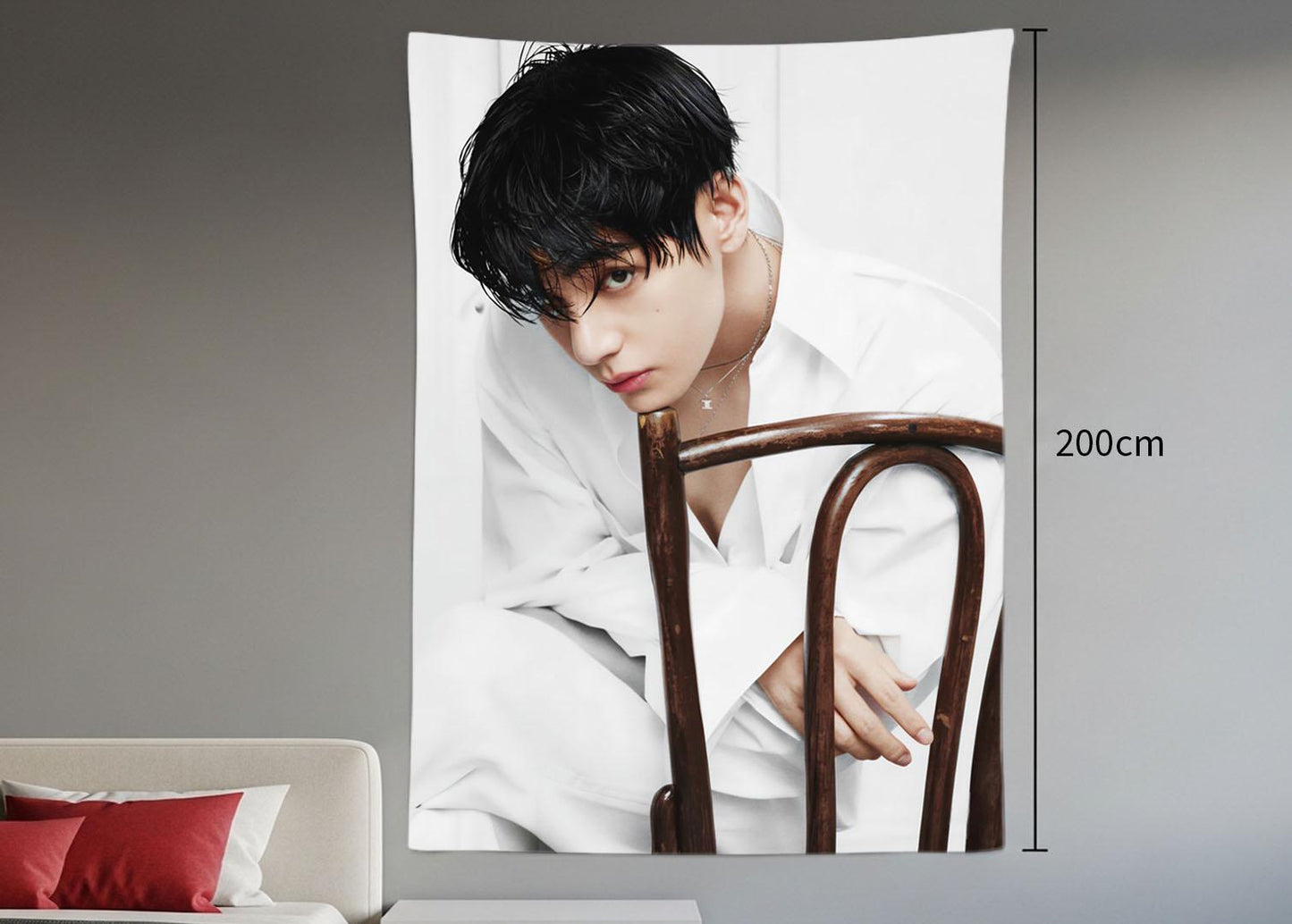 TaeHyung Hanging Tapestry | Bangtan Boys | Personalized Wall Art | Polyester Fabric | Ship Flag Banner