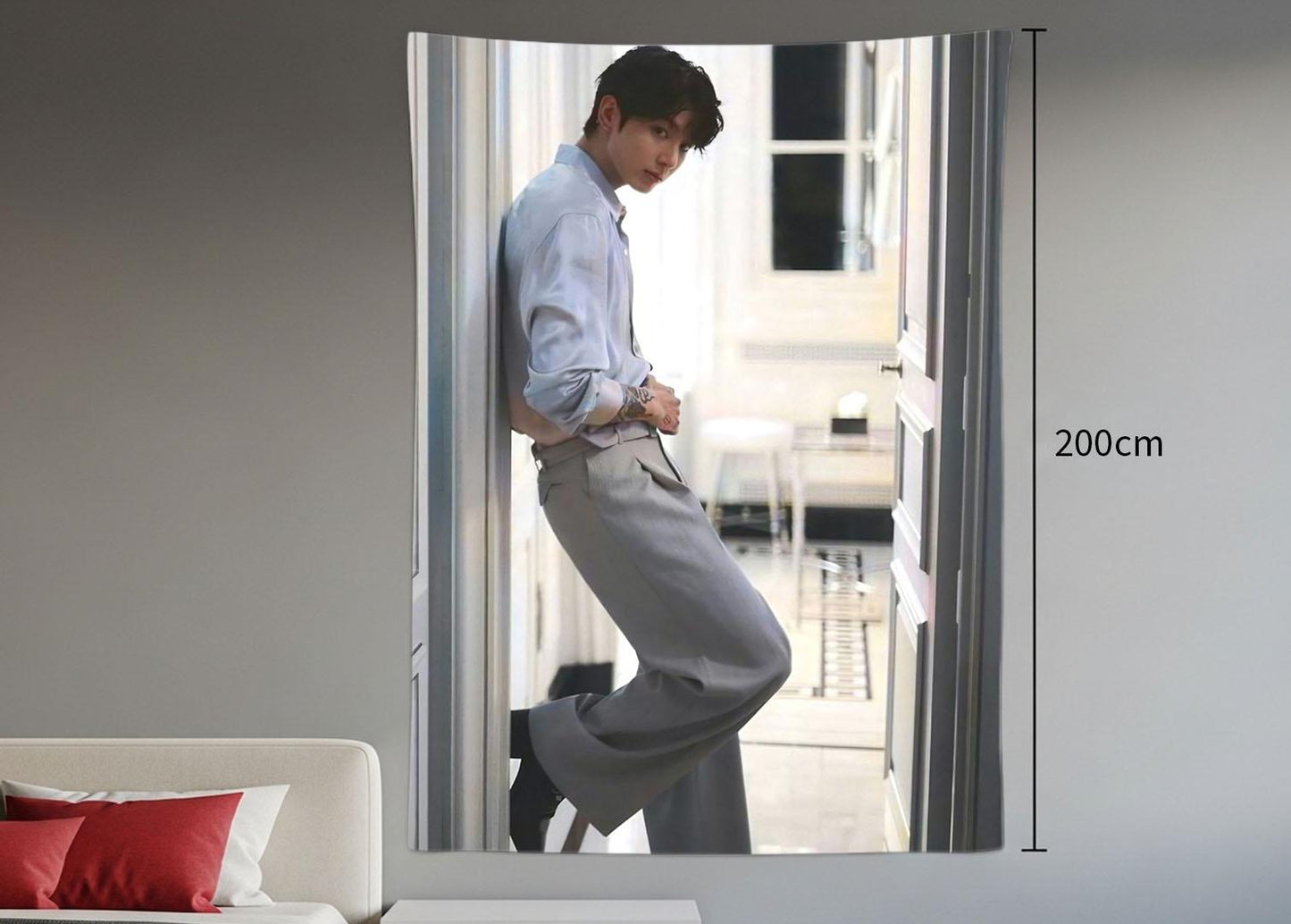 Jungkook Hanging Tapestry | Bantan Boys | Personalized Wall Art | Polyester Fabric | Ship Flag Banner