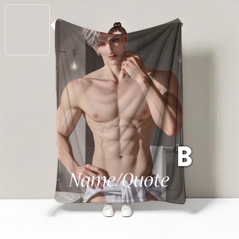 Sylus Flannel Blanket Personalized | Custom Name Text | Soft Polyester Fleece| Sofa Bed Cozy Gift | 5 Sizes