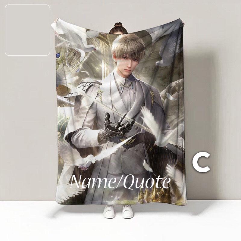 Xavier Flannel Fleece Blanket | Custom Name, Photo Gift | Love and Deepspace