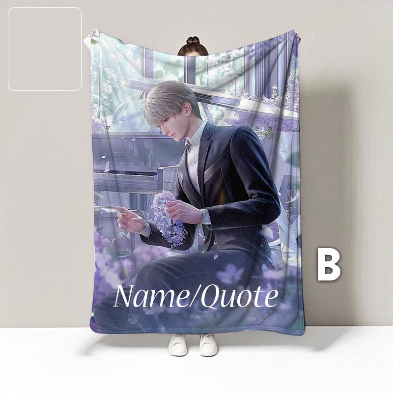 Xavier Flannel Fleece Blanket | Custom Name, Photo Gift | Love and Deepspace