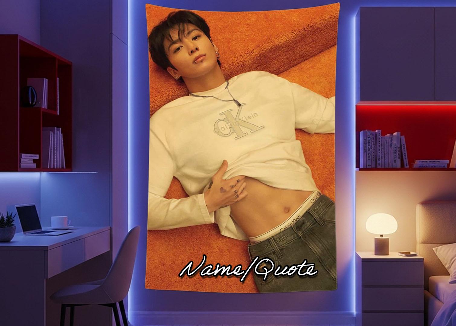 Jungkook Hanging Tapestry | Bantan Boys | Personalized Wall Art | Polyester Fabric | Ship Flag Banner