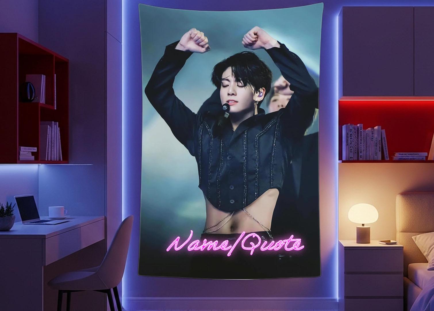 Jungkook Hanging Tapestry | Bantan Boys | Personalized Wall Art | Polyester Fabric | Ship Flag Banner