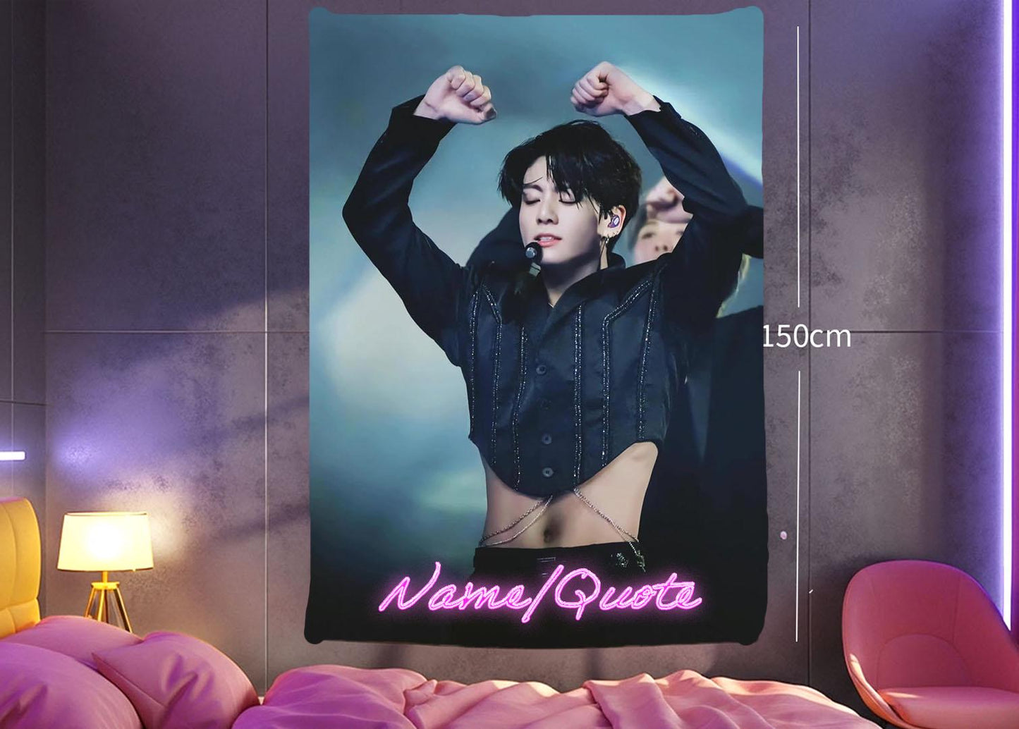Jungkook Hanging Tapestry | Bantan Boys | Personalized Wall Art | Polyester Fabric | Ship Flag Banner