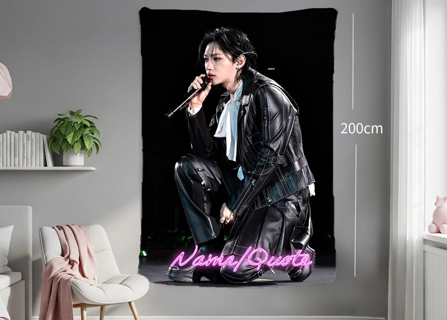 Felix Hanging Tapestry | Stray Kids | Personalized Wall Art | Polyester Fabric | Ship Flag Banner