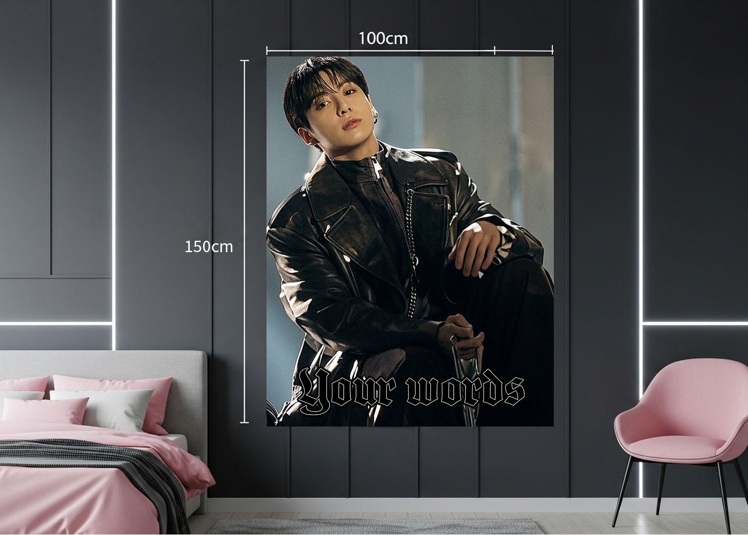 Jungkook Hanging Tapestry | Bantan Boys | Personalized Wall Art | Polyester Fabric | Ship Flag Banner