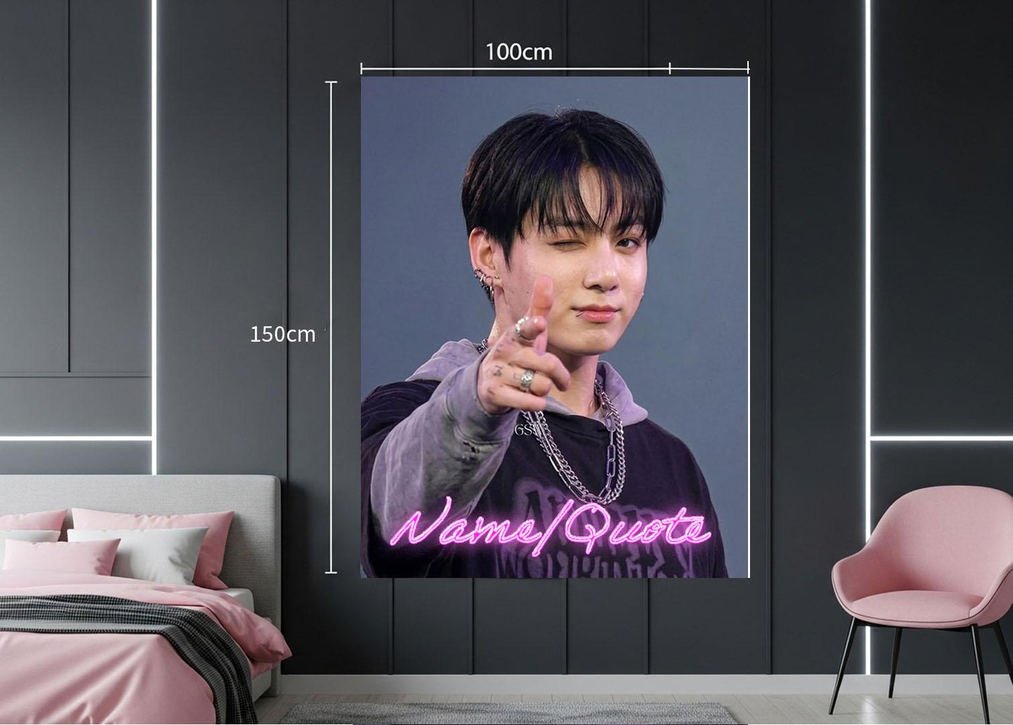 Jungkook Hanging Tapestry | Bantan Boys | Personalized Wall Art | Polyester Fabric | Ship Flag Banner
