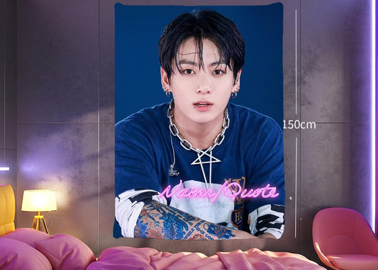Jungkook Hanging Tapestry | Bantan Boys | Personalized Wall Art | Polyester Fabric | Ship Flag Banner