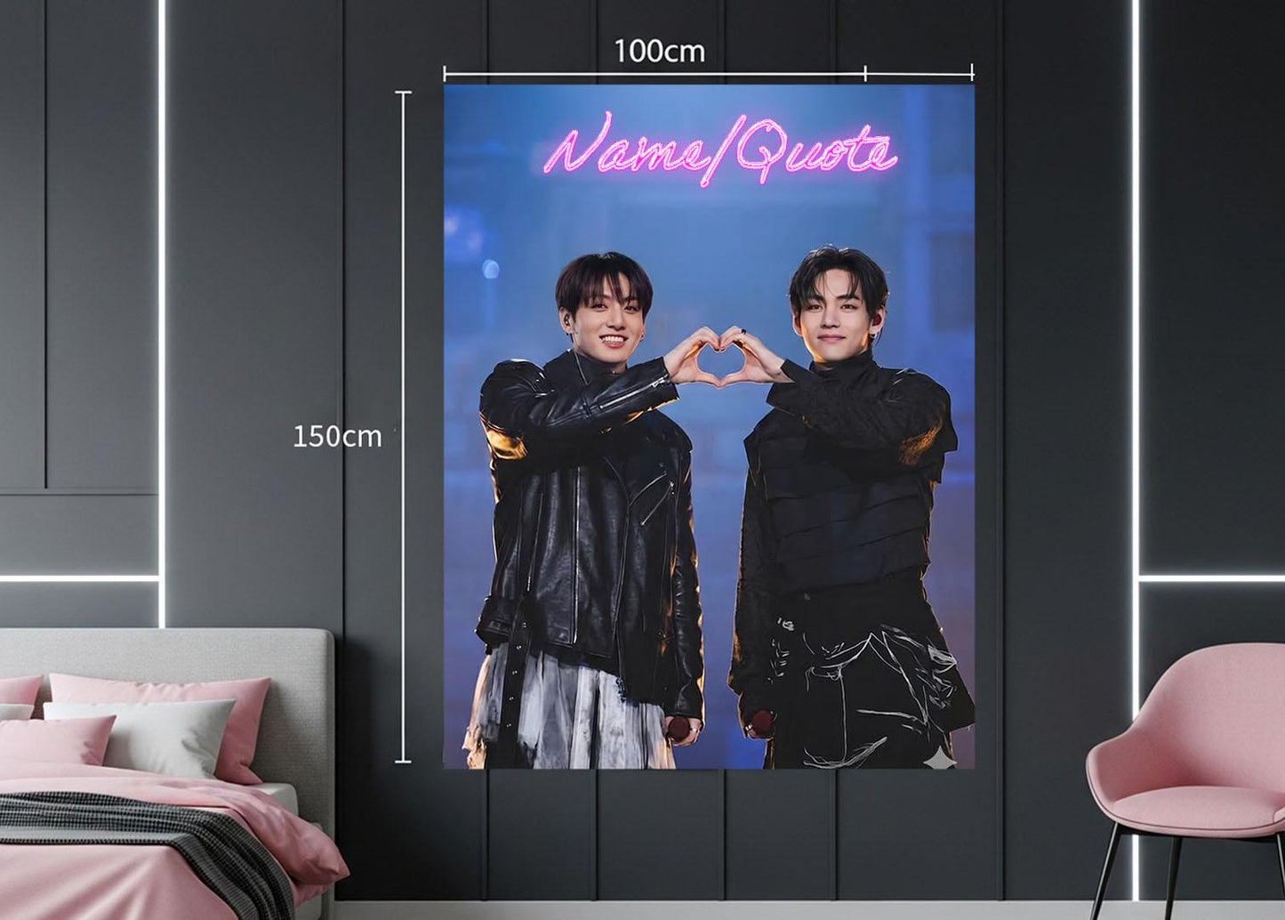 Taekook Hanging Tapestry | Bantan Boys | Personalized Wall Art | Polyester Fabric | Ship Flag Banner