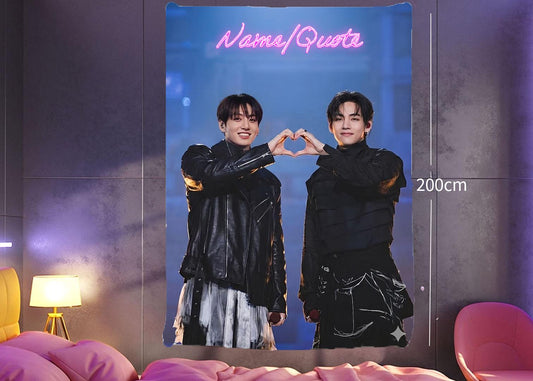 Taekook Hanging Tapestry | Bantan Boys | Personalized Wall Art | Polyester Fabric | Ship Flag Banner