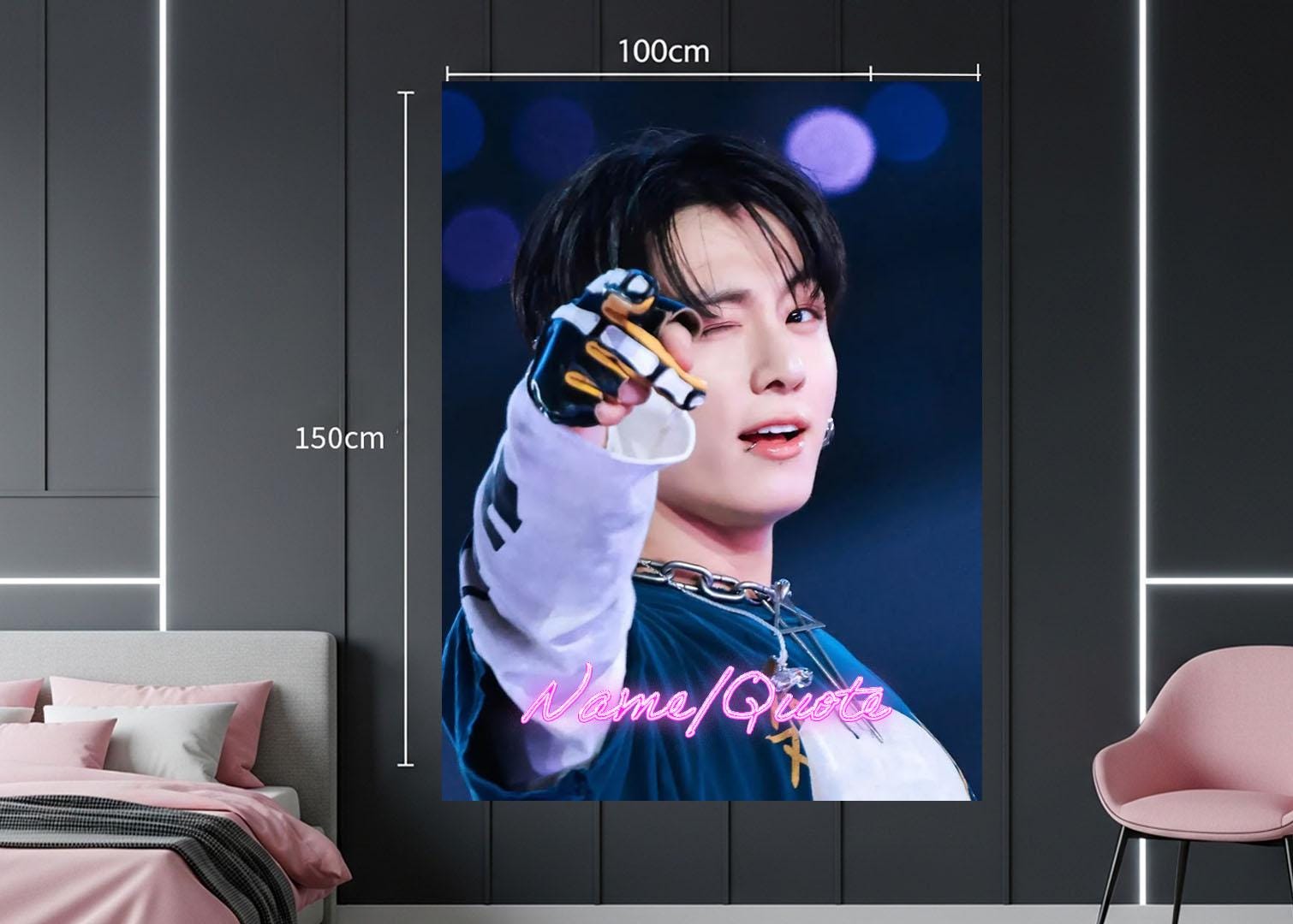 Jungkook Hanging Tapestry | Bantan Boys | Personalized Wall Art | Polyester Fabric | Ship Flag Banner