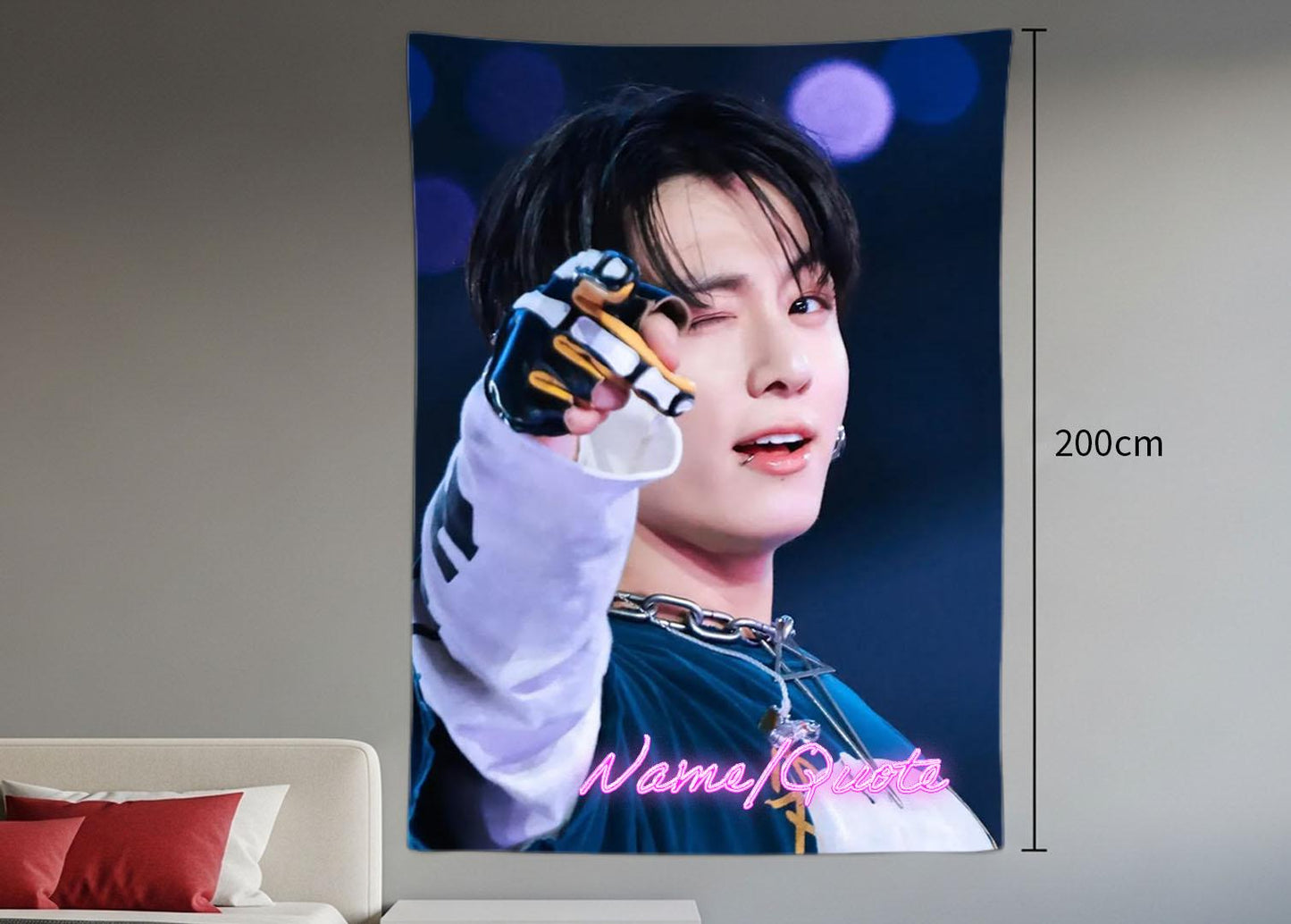 Jungkook Hanging Tapestry | Bantan Boys | Personalized Wall Art | Polyester Fabric | Ship Flag Banner