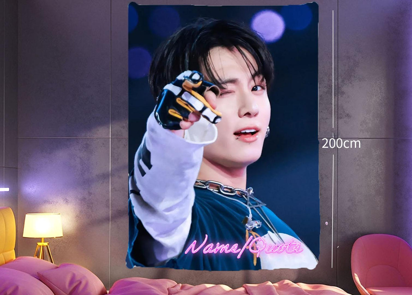 Jungkook Hanging Tapestry | Bantan Boys | Personalized Wall Art | Polyester Fabric | Ship Flag Banner