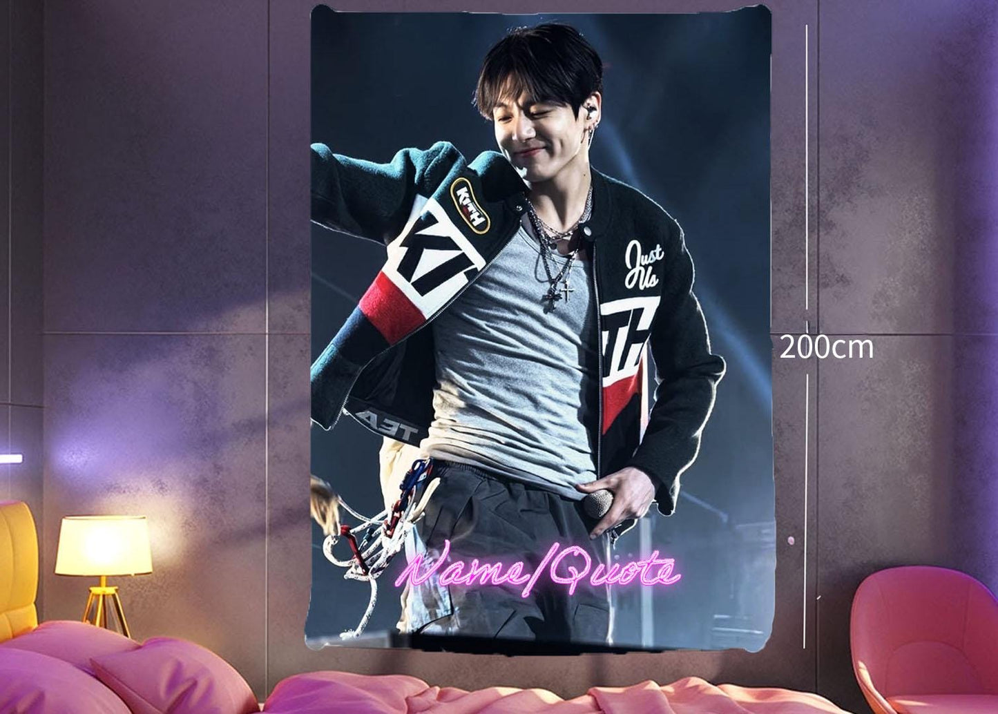 Jungkook Hanging Tapestry | Bantan Boys | Personalized Wall Art | Polyester Fabric | Ship Flag Banner