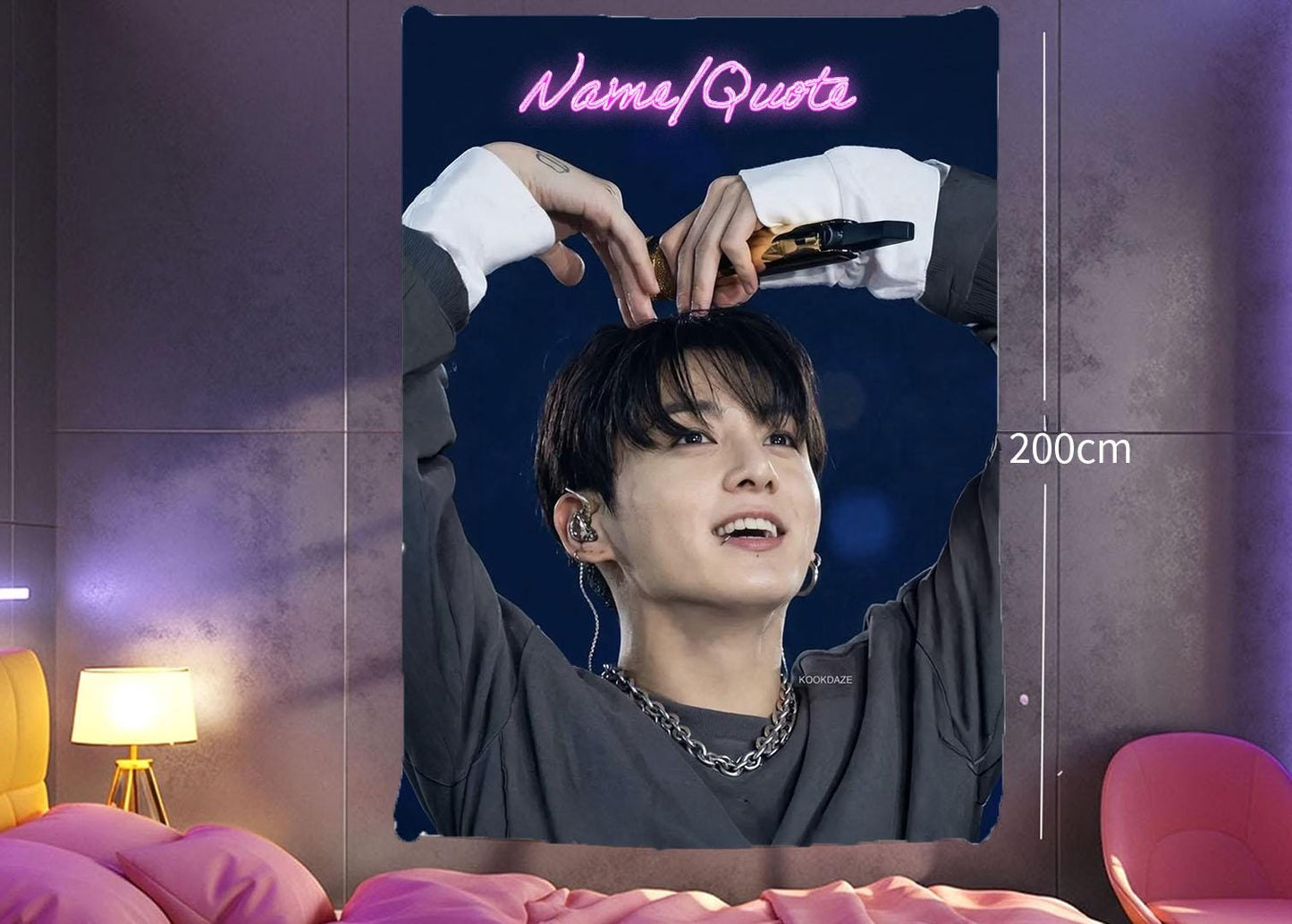 Jungkook Hanging Tapestry | Bantan Boys | Personalized Wall Art | Polyester Fabric | Ship Flag Banner