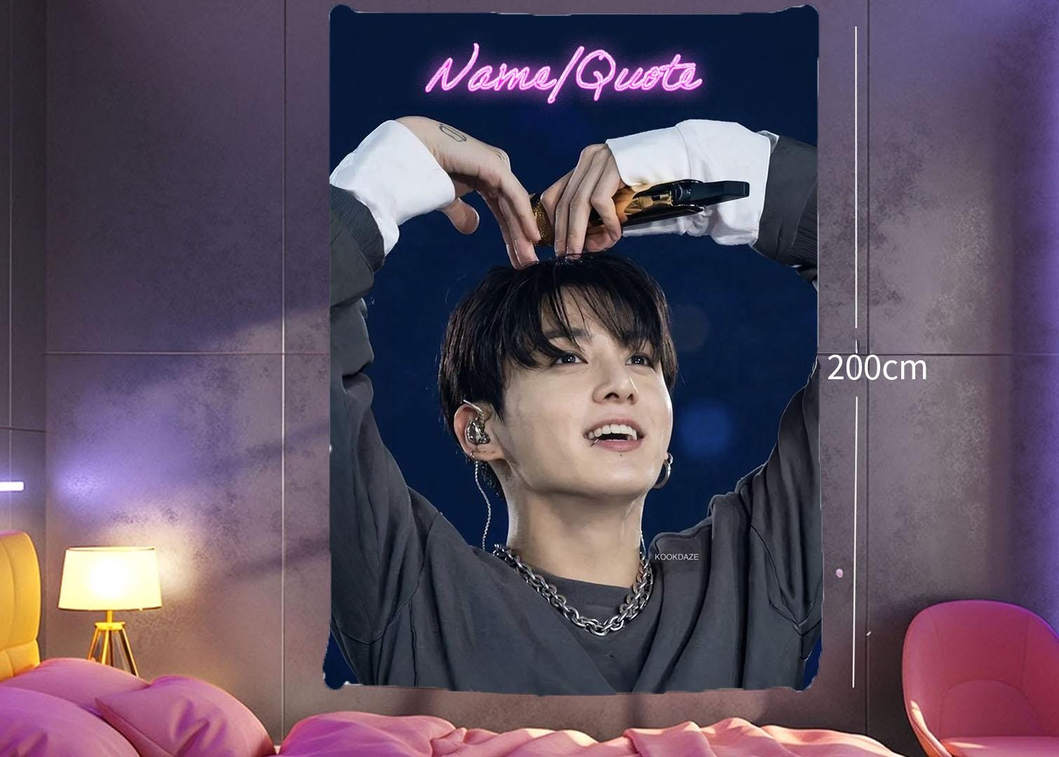 Jungkook Hanging Tapestry | Bantan Boys | Personalized Wall Art | Polyester Fabric | Ship Flag Banner