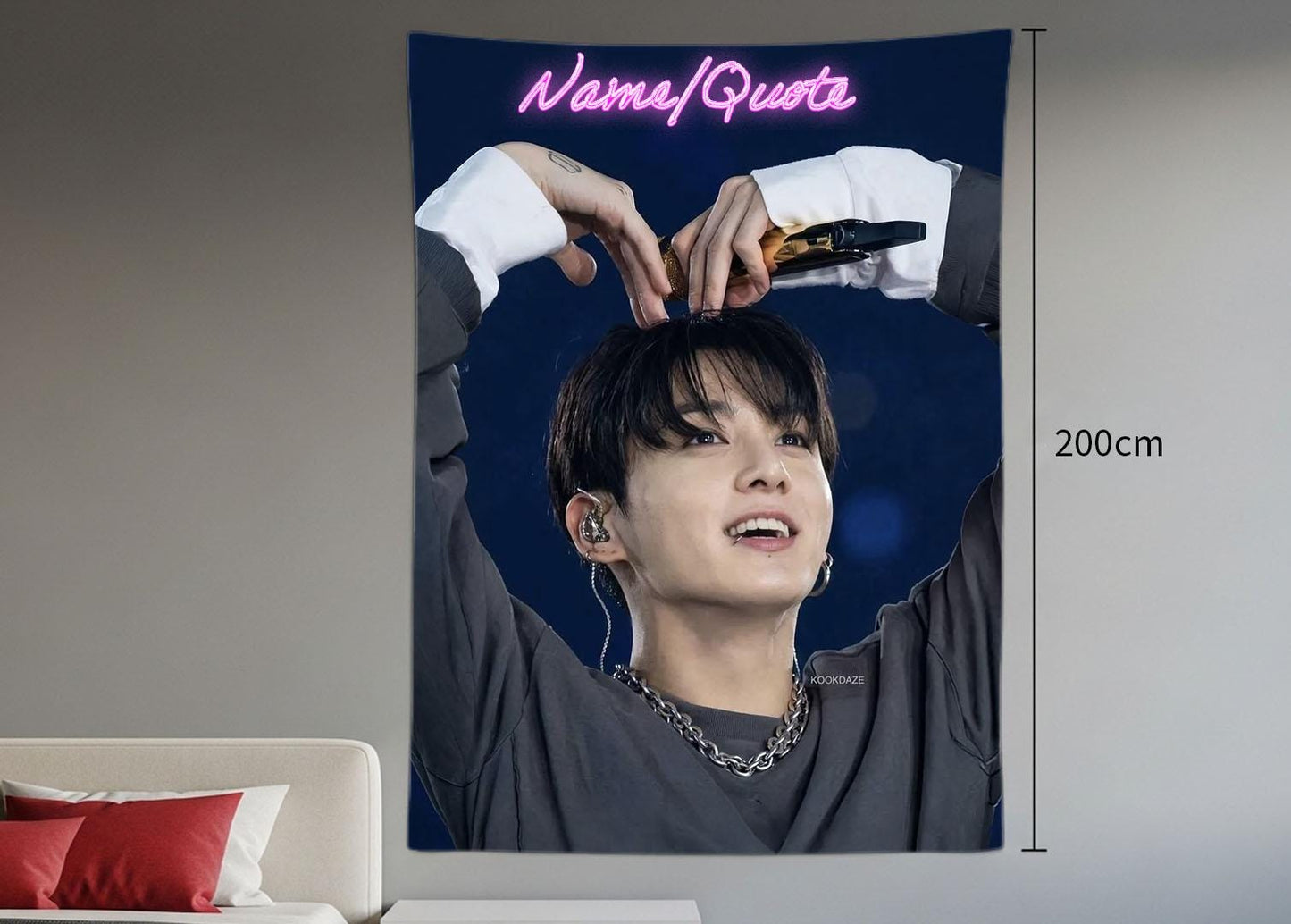 Jungkook Hanging Tapestry | Bantan Boys | Personalized Wall Art | Polyester Fabric | Ship Flag Banner