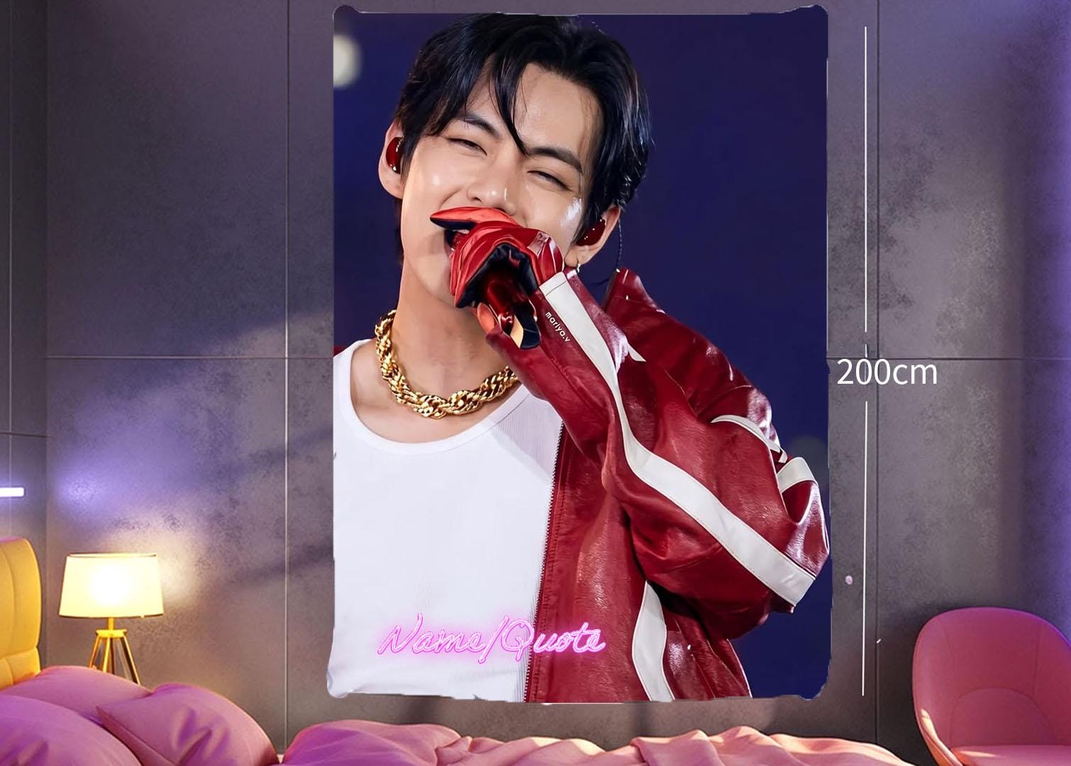 Taehyung Hanging Tapestry | Bantan Boys | Personalized Wall Art | Polyester Fabric | Ship Flag Banner