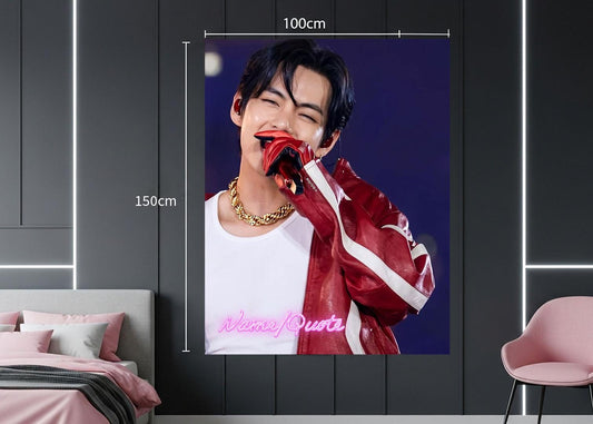 Taehyung Hanging Tapestry | Bantan Boys | Personalized Wall Art | Polyester Fabric | Ship Flag Banner