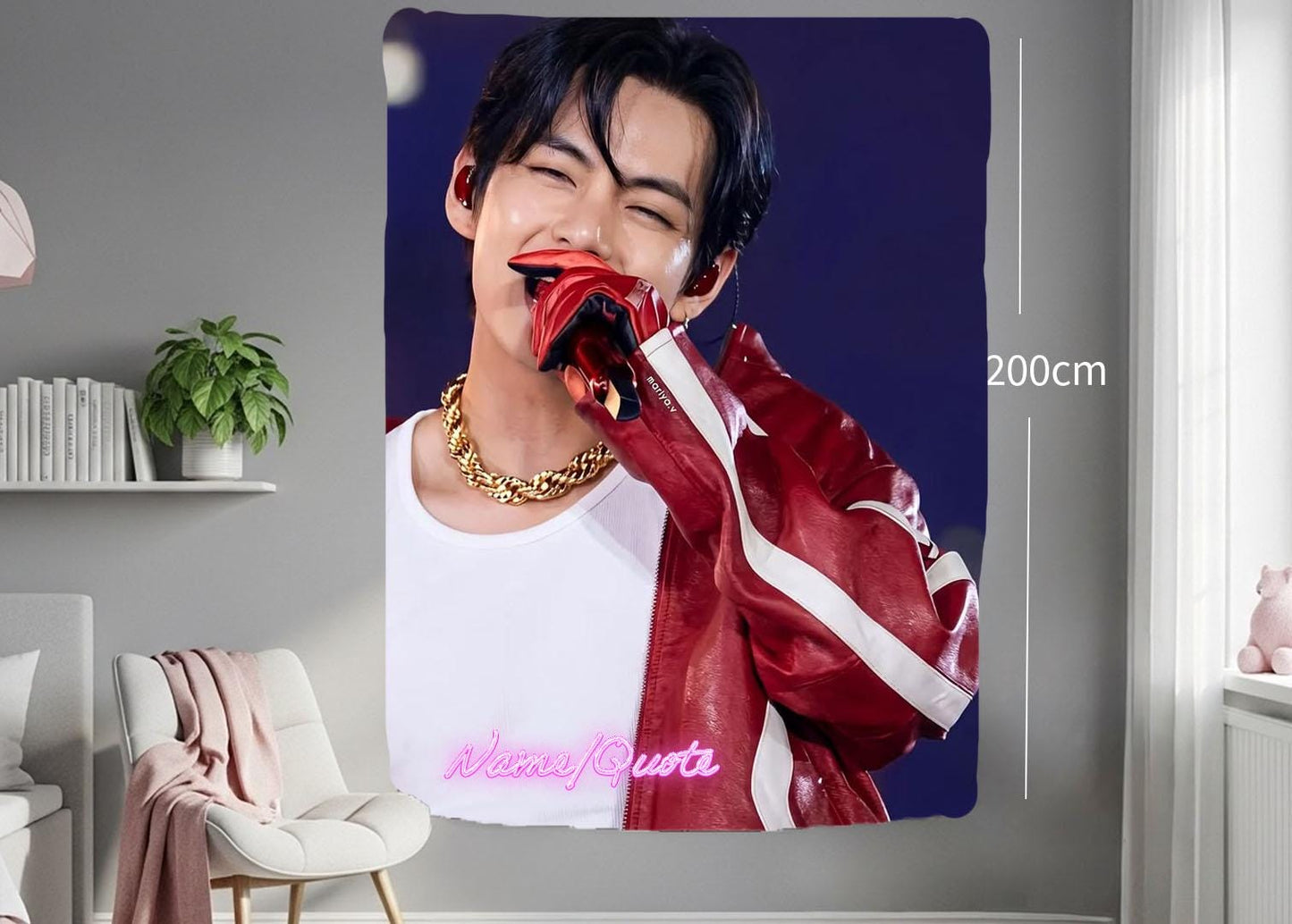 Taehyung Hanging Tapestry | Bantan Boys | Personalized Wall Art | Polyester Fabric | Ship Flag Banner