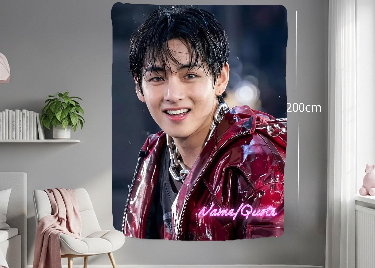 Taehyung Hanging Tapestry | Bantan Boys | Personalized Wall Art | Polyester Fabric | Ship Flag Banner