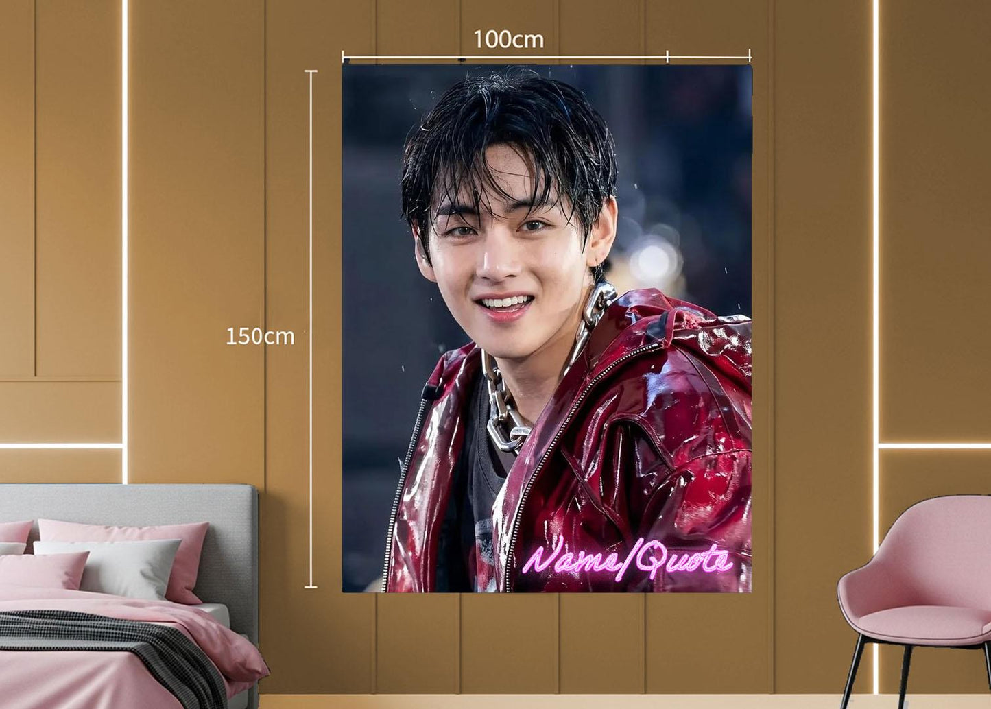 Taehyung Hanging Tapestry | Bantan Boys | Personalized Wall Art | Polyester Fabric | Ship Flag Banner