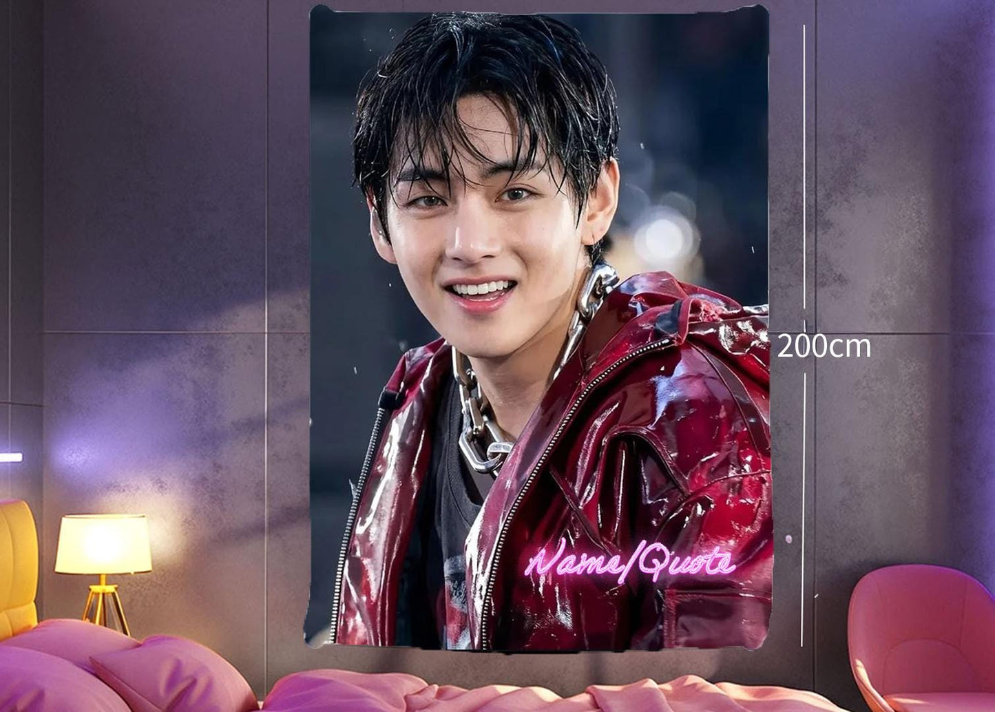 Taehyung Hanging Tapestry | Bantan Boys | Personalized Wall Art | Polyester Fabric | Ship Flag Banner